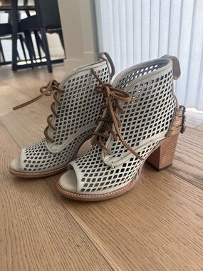 Freebird Lace-Up Block Heel Sandals
